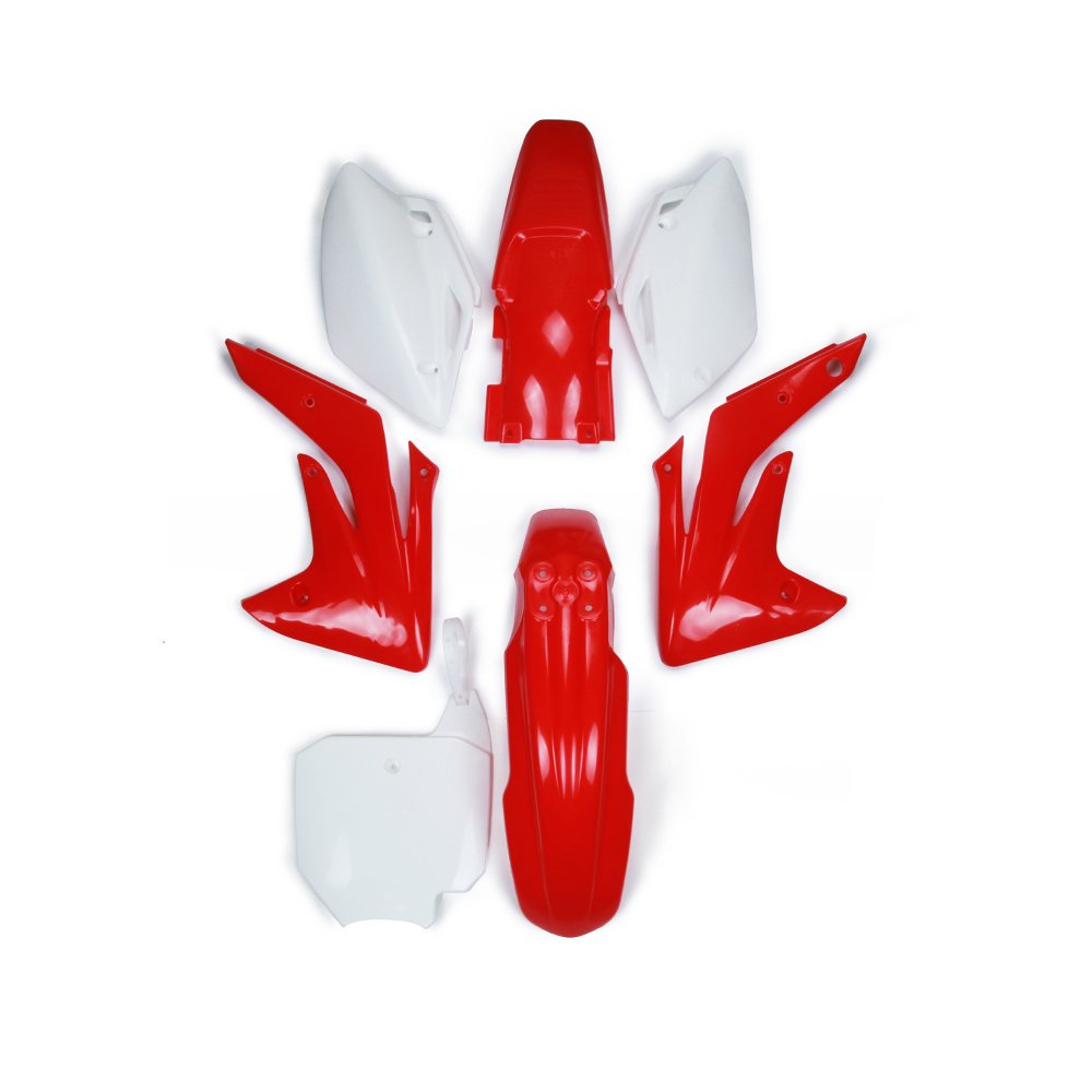Motorcycle ABS Plastic Fender Kit Body Work Fairing Kit For CRF150R 2007-2013 Dirt Pit Bike (Red and White)