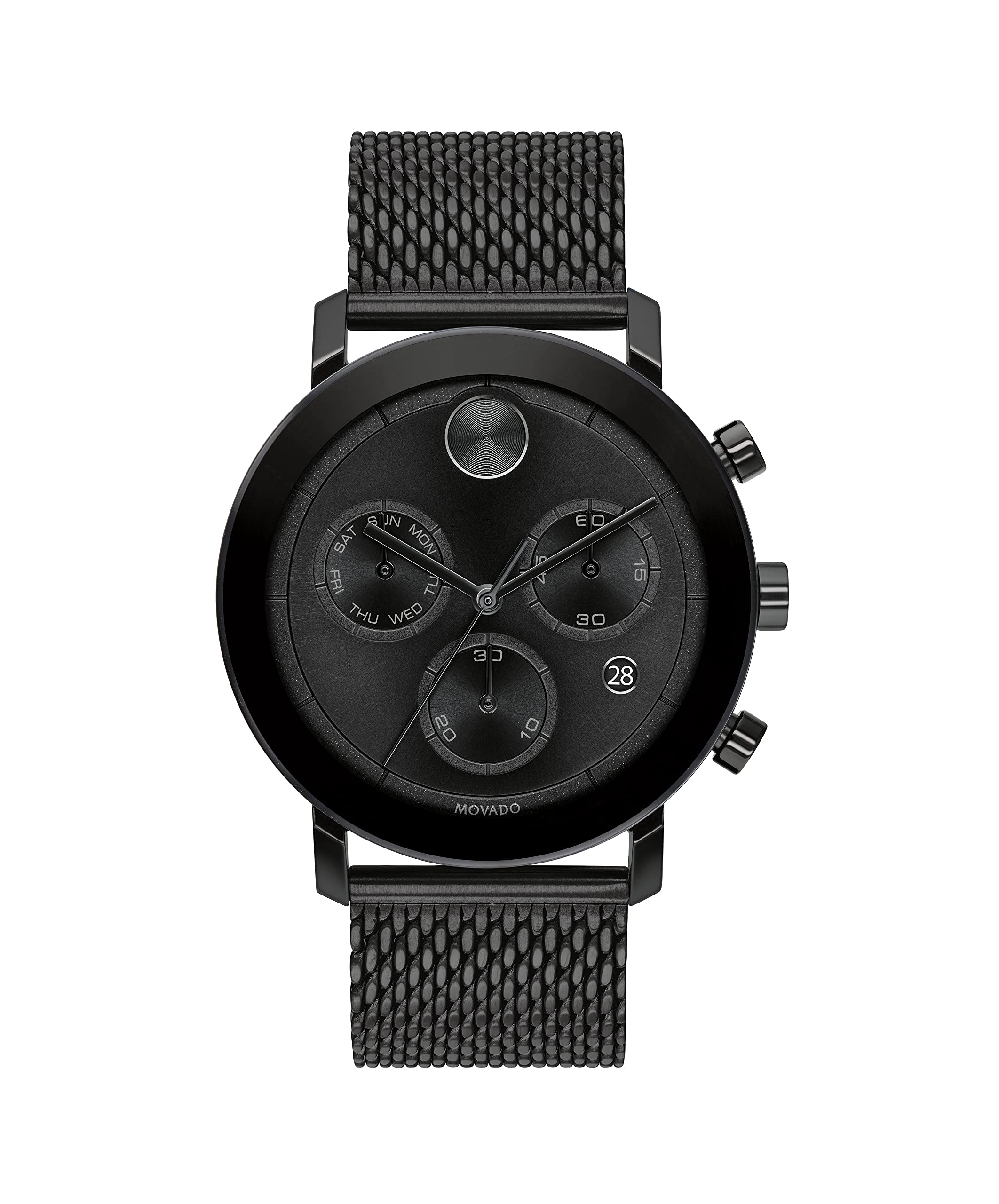 Movado Men's Bold Evolution Swiss Quartz Watch with Stainless Steel Mesh Bracelet, Black