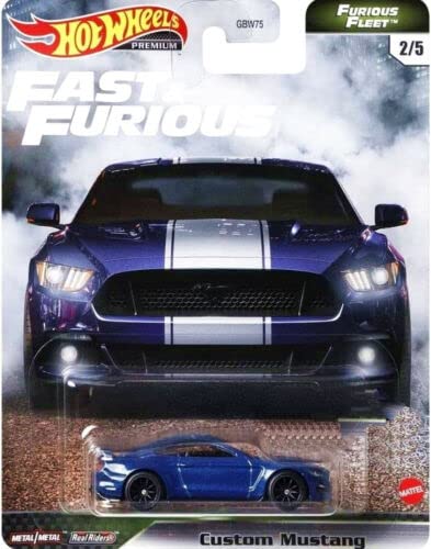 DieCast Hot Wheels Premium Fast & Furious Custom Mustang - Furious Fleet 2/5, Blue