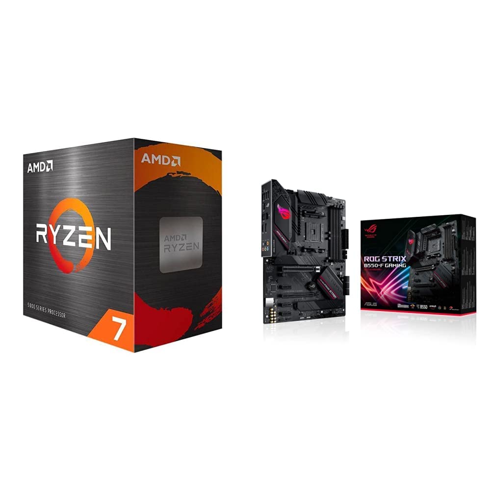 AMD Ryzen 7 5700G 8-Core, 16-Thread Unlocked Desktop Processor & ASUS ROG Strix B550-F Gaming AMD AM4 Zen 3 Ryzen 5000 & 3rd Gen Ryzen ATX Gaming Motherboard 