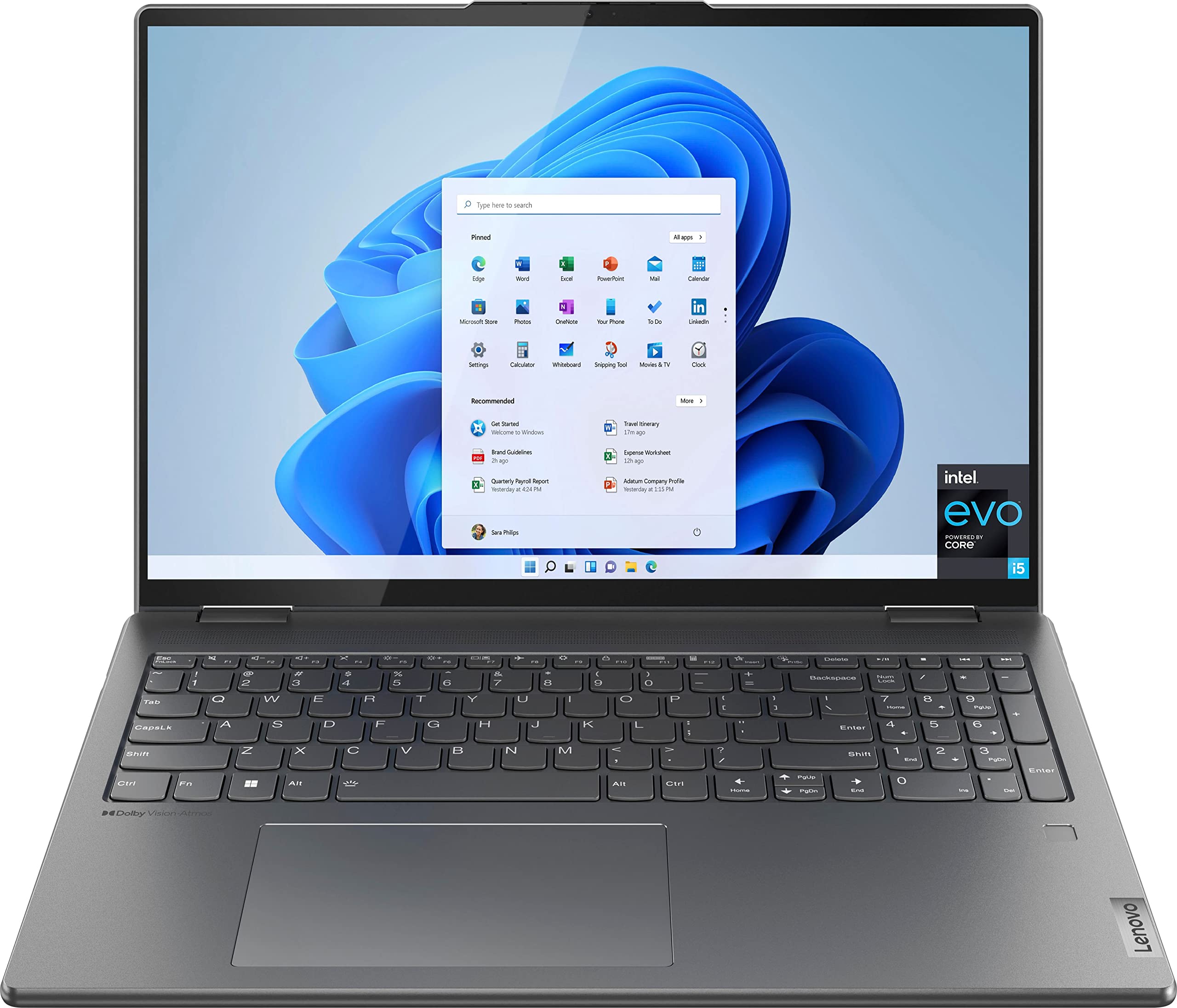 Laptop Lenovo Yoga 7i 2 en 1 de 16 pulgadas 2.5K Touch Premium 2022 | Intel Core i5-1240P | Teclado retroiluminado | Huella digital | Windows 11 | Paquete de lápiz digital (gris, 8 GB de RAM | SSD de 256 GB)