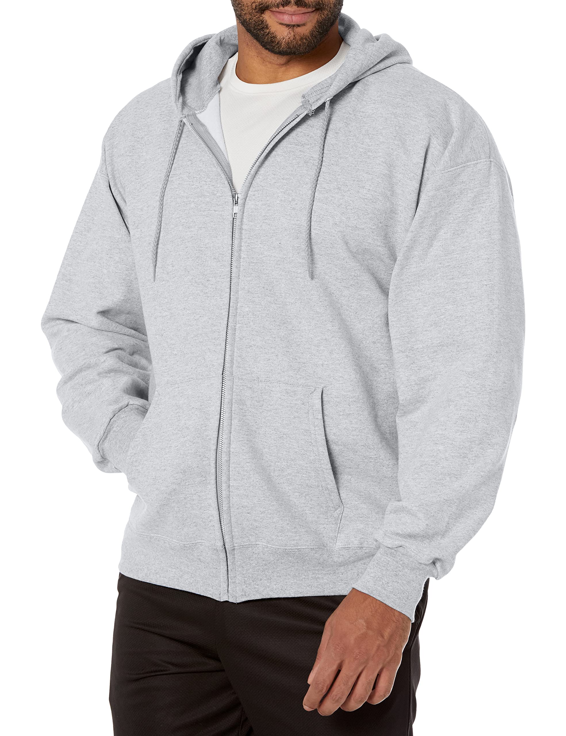 Hanes Ultimate Full-Zip Hoodie, Men's Hooded Fleece Sweatshirt with Zipper