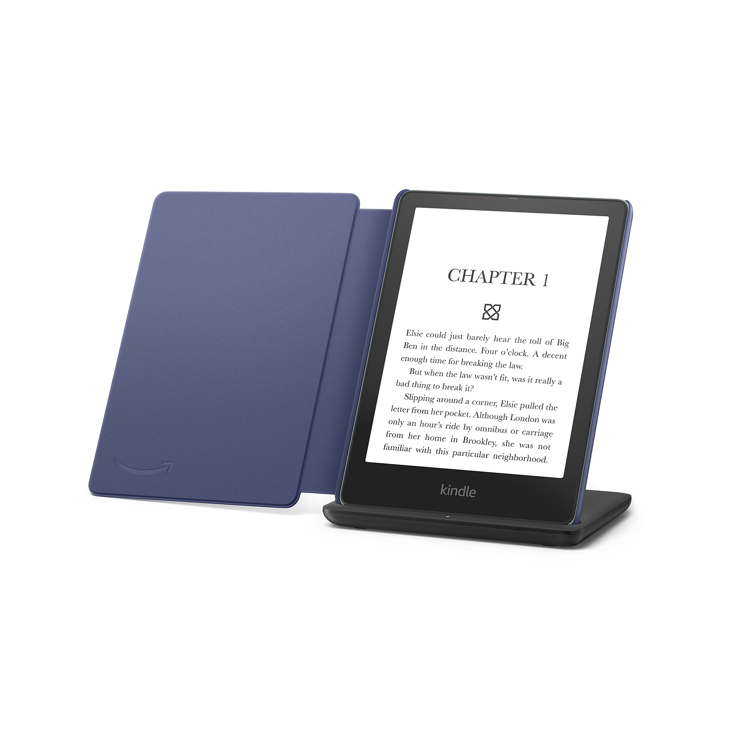 Kindle Paperwhite Signature Edition including Kindle Paperwhite (32 GB) - Agave Green - Without Lockscreen Ads, Leather Cover - Denim, and Wireless Charging Dock
