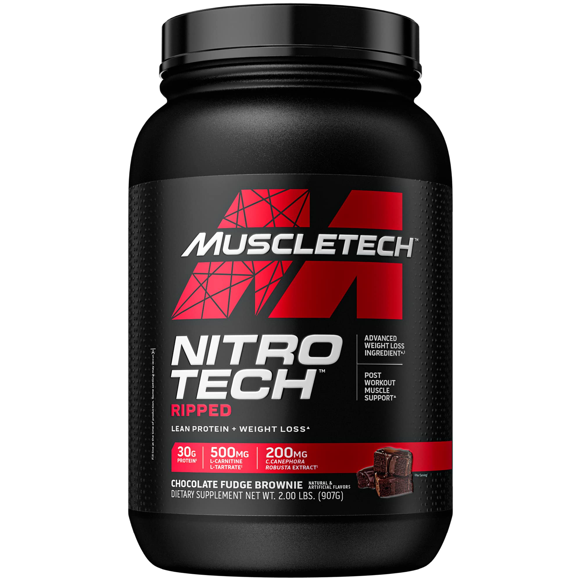 Protein Powder for Weight Loss |MuscleTech Nitro-Tech Ripped |Whey Protein Powder + Weight Loss Formula |Lose Weight |Weight Loss Protein Powder for Women & Men |Chocolate, 2 lb(package may vary)