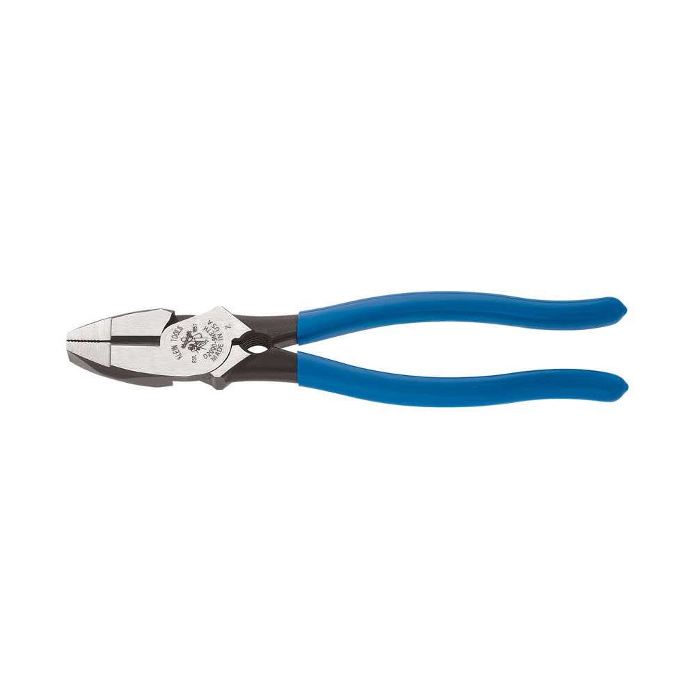 Klein Tools D2000-9NETH Lineman's Bolt-Thread Holding Pliers, High-Leverage Streamline Design with Rounded Nose and Knurled Jaw, 9-Inch