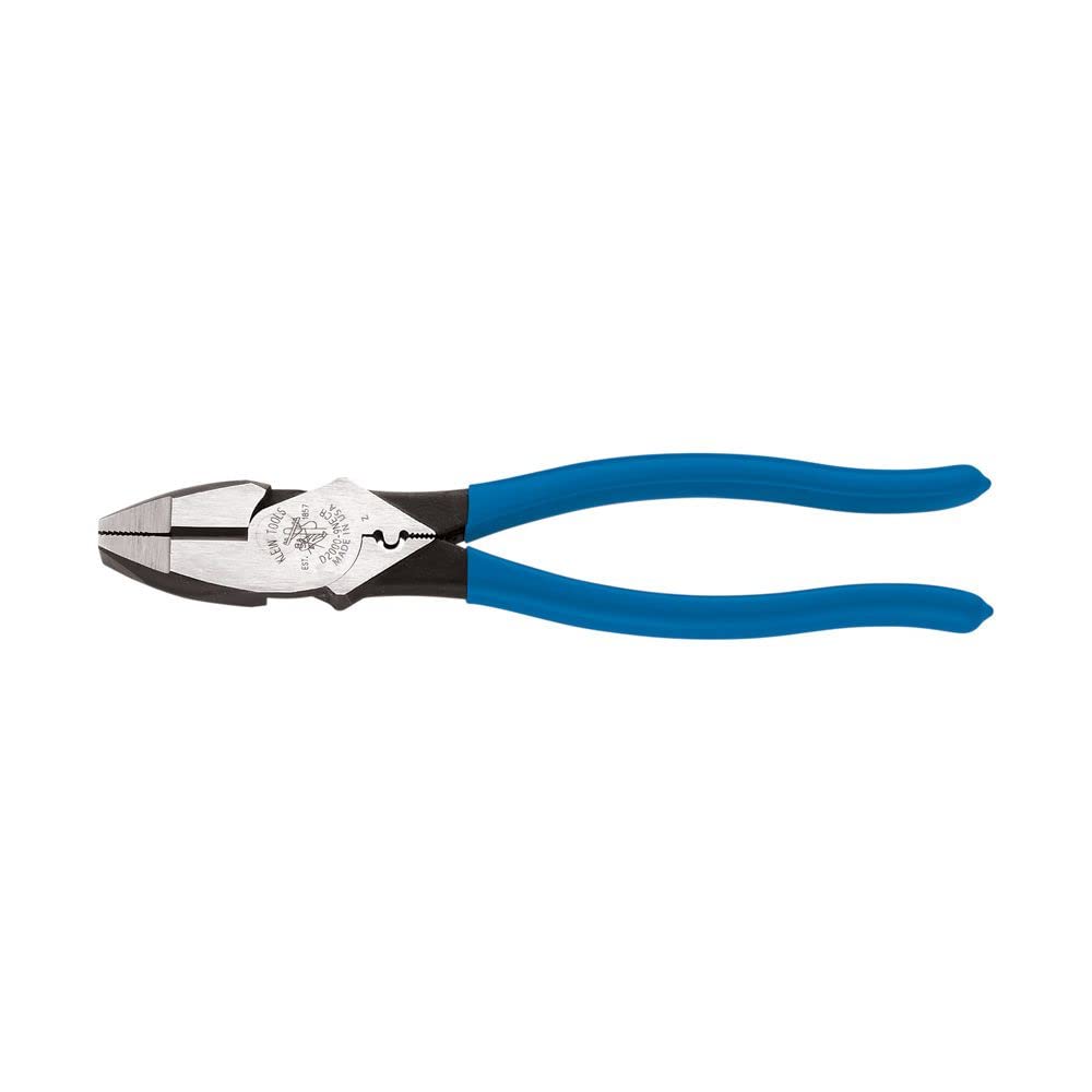 Klein Tools D2000-9NECR Lineman's Pliers with Crimping, High-Leverage Streamline Design with Induction Hardened Knives and Knurled Jaws