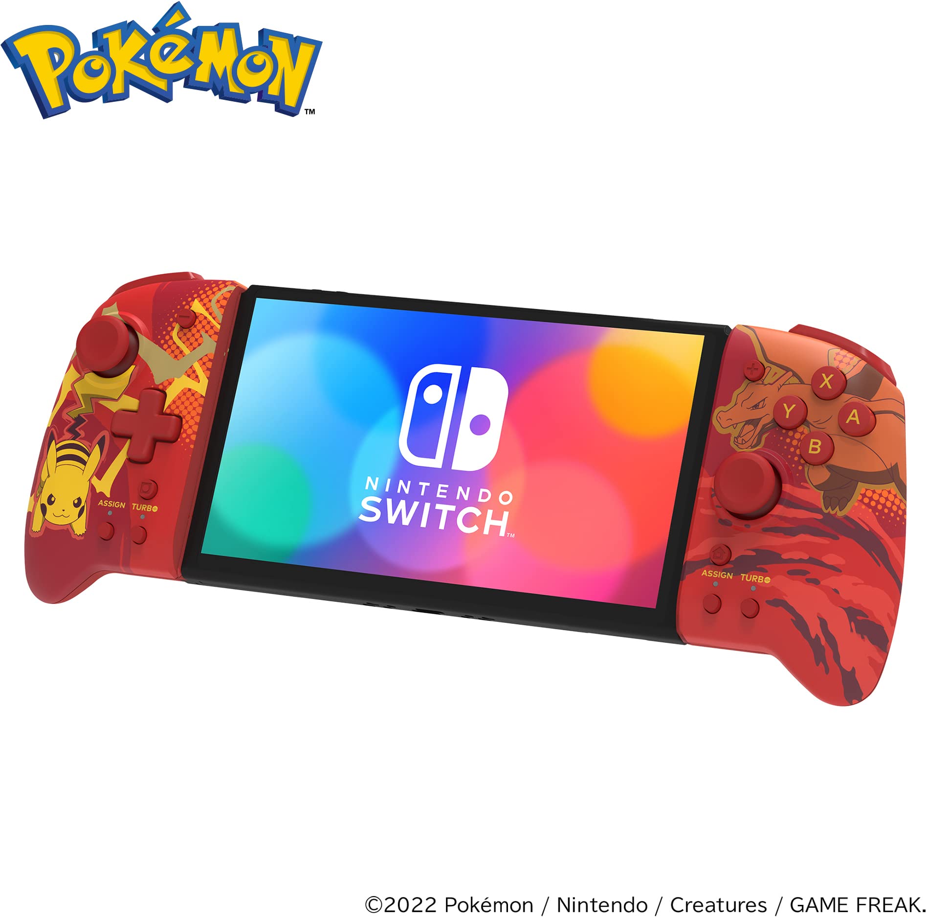 HORI Nintendo Switch Split Pad Pro (Pikachu & Charizard) - Ergonomic Controller for Handheld Mode - Officially Licensed by Nintendo & Pokémon