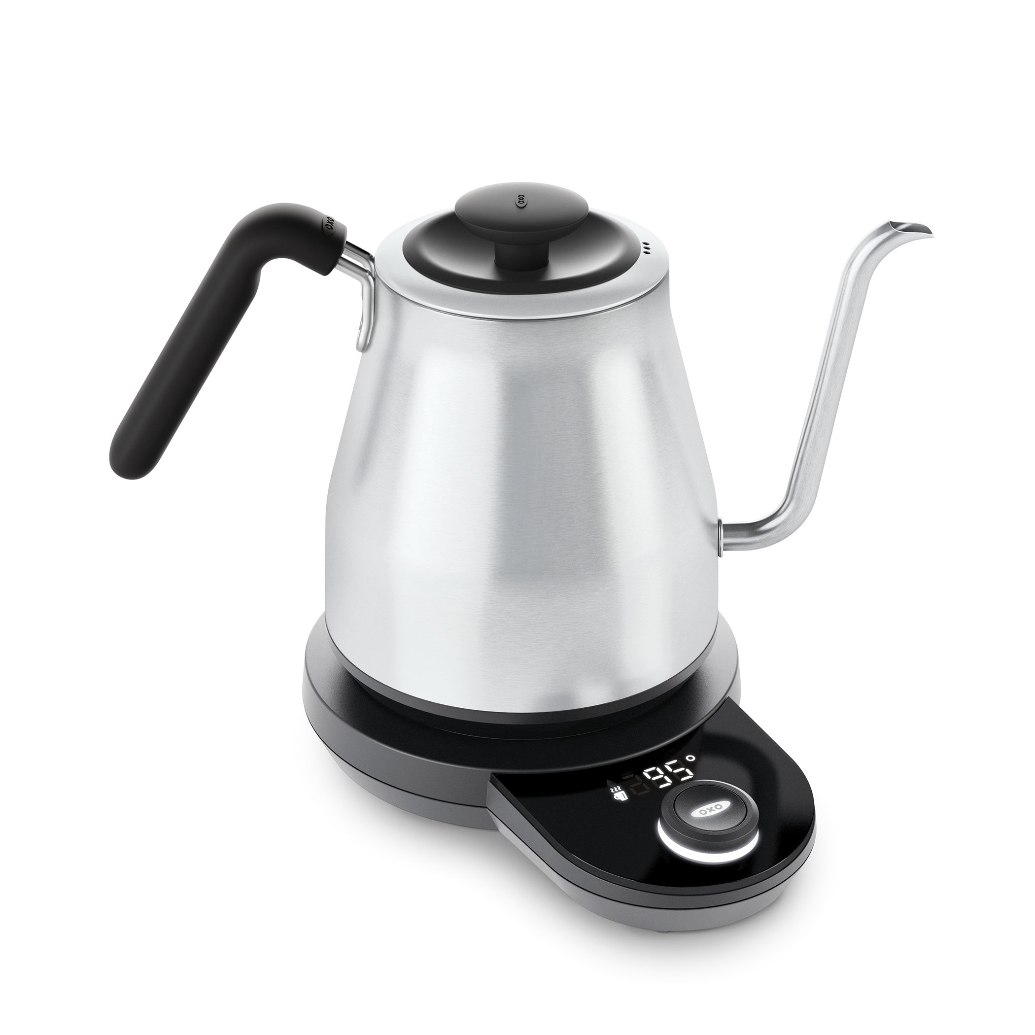 OXO Brew Gooseneck Electric Kettle – Hot Water Kettle, Pour Over Coffee & Tea Kettle, Adjustable Temperature, Built-In Brew Timer, Stainless Steel, 1L?