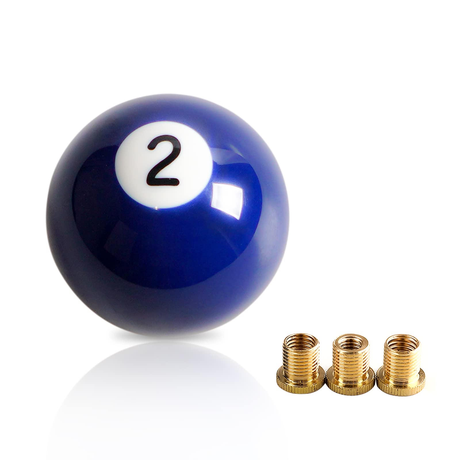 WENJTP Universal Fit for Manual Car Acrylic Gear Shift Knob 2 Ball Billiard Blue Round Shift Knob