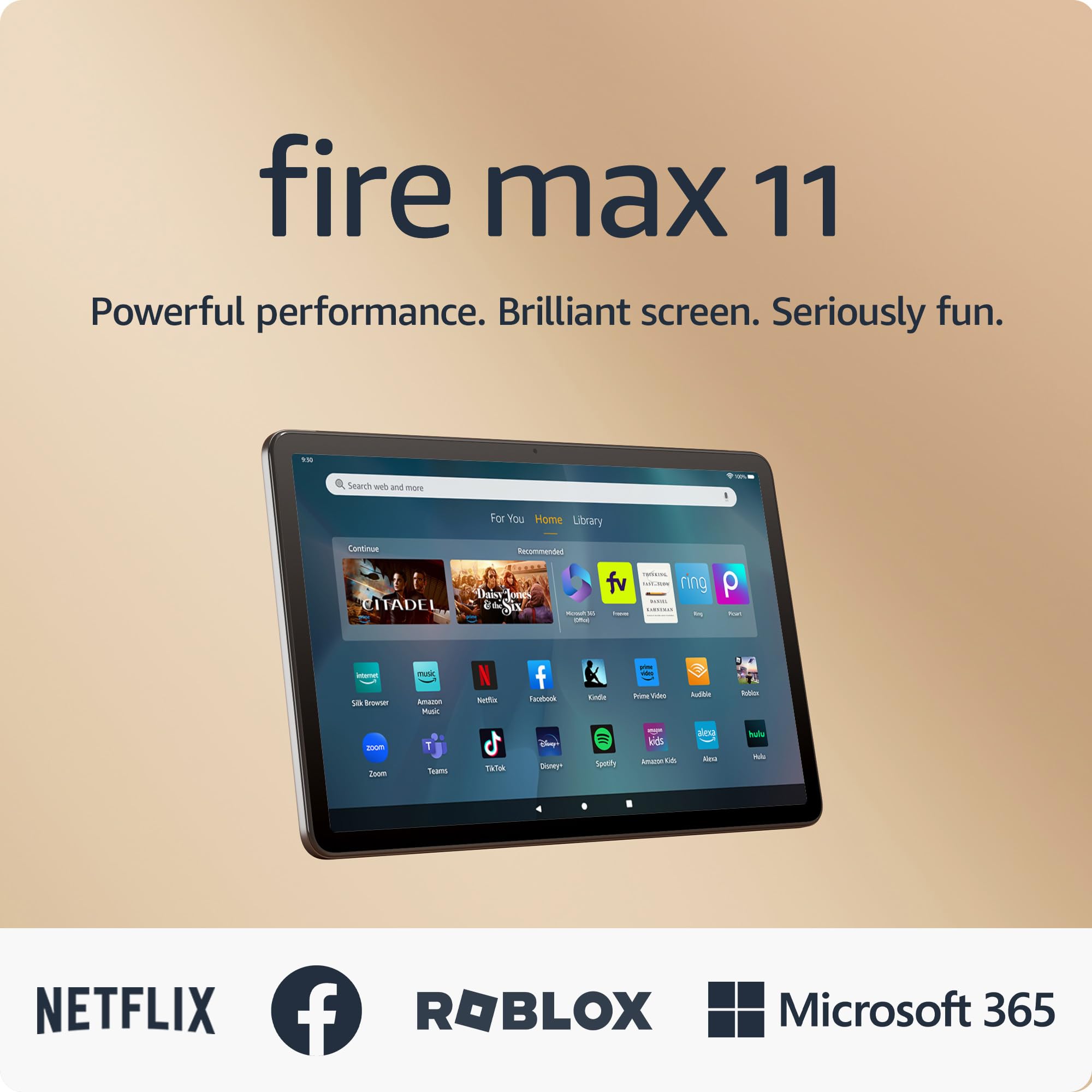 Tableta Amazon Fire Max 11, nuestra tablet más potente hasta la fecha, pantalla vívida de 11", procesador octa-core, 4 GB RAM, batería con 14 horas de autonomía, 64 GB, Gris