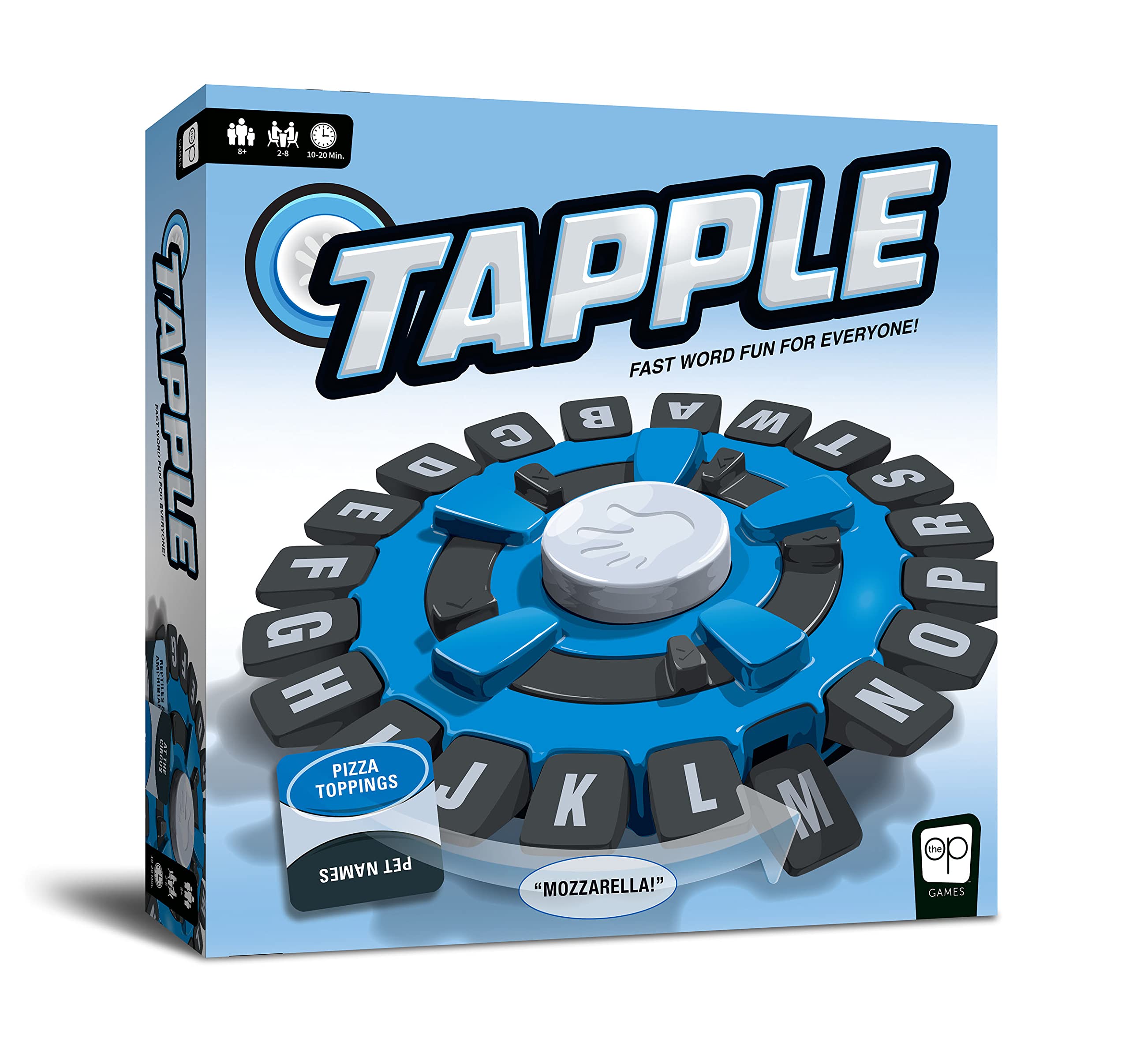 USAOPOLY TAPPLE® Word Game | Fast-Paced Family Board Game | Choose a Category & Race Against The Timer to be The Last Player | Learning Game Great for All Ages