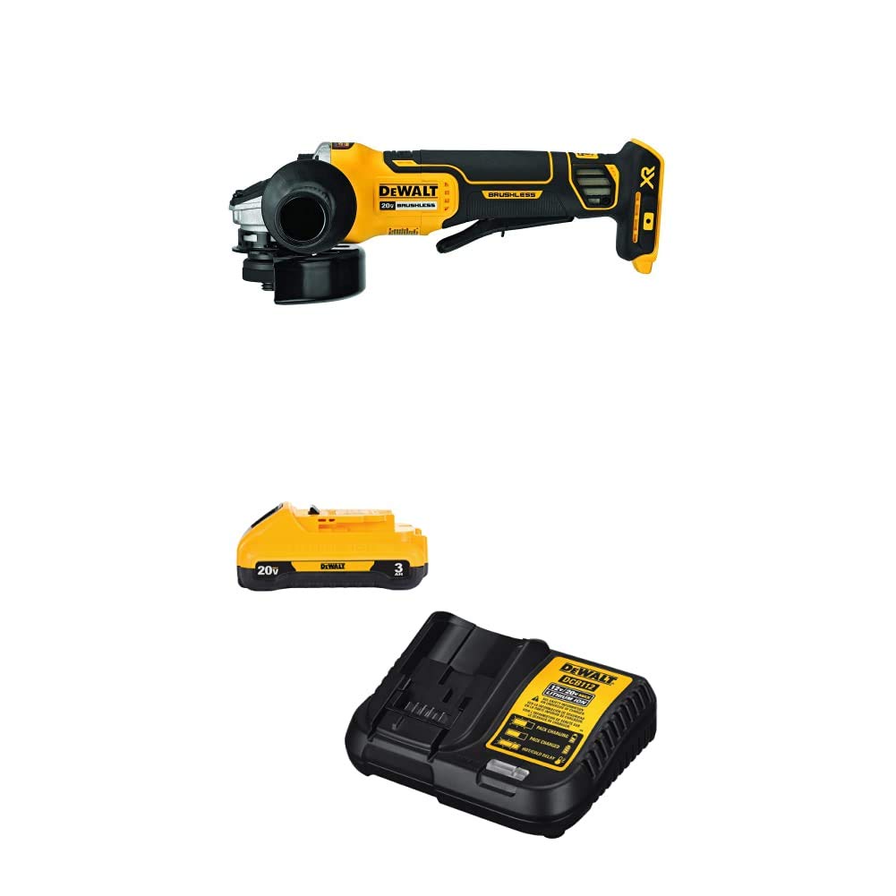 DEWALT 20V MAX XR Brushless Cut Off/Grinder Tool with 3Ah Battery & Charger Kit (DCG413B & DCB230C)