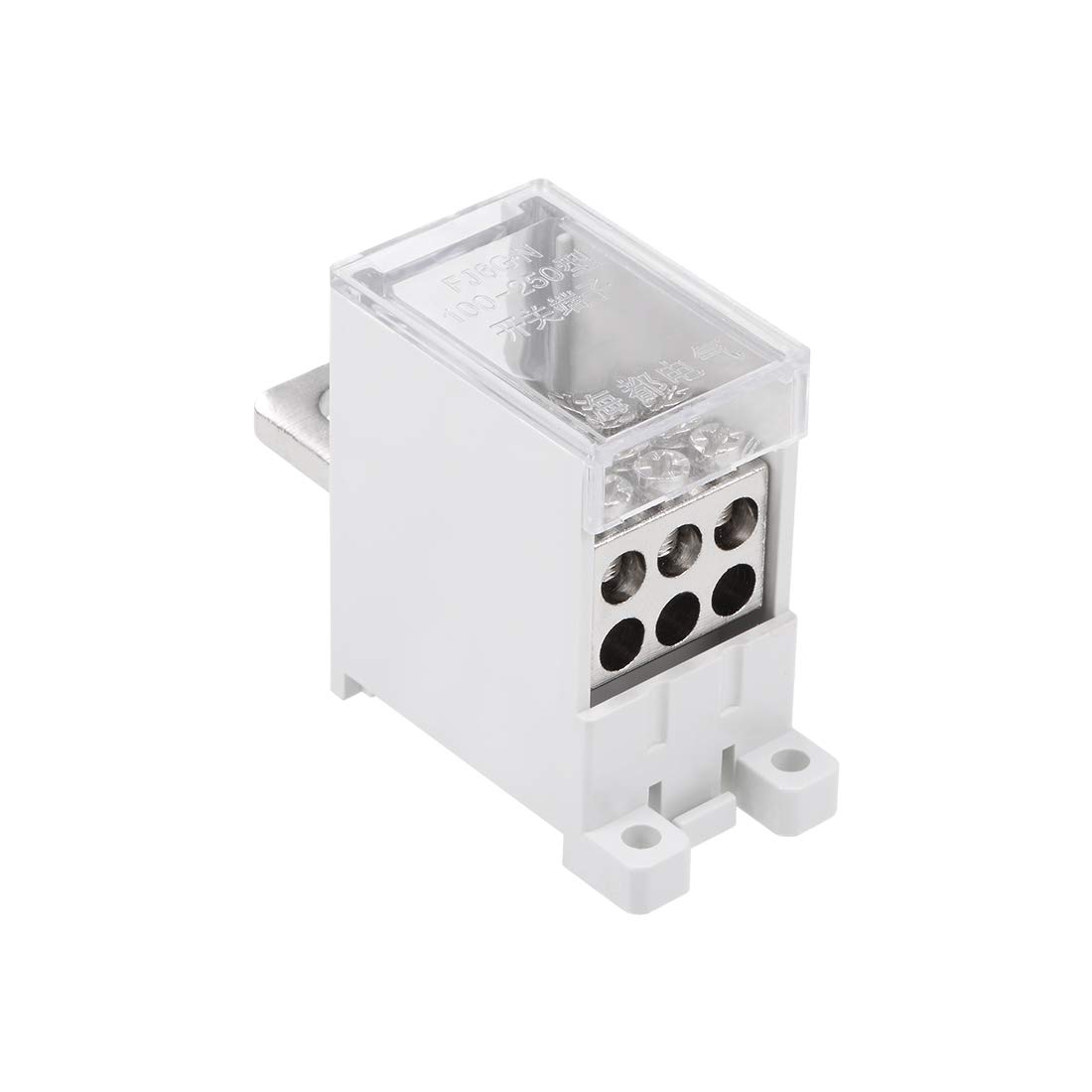 uxcell 1 in 6 Out DIN Rail Terminal Blocks 690V 250A Max Input Distribution Block for Circuit Breaker