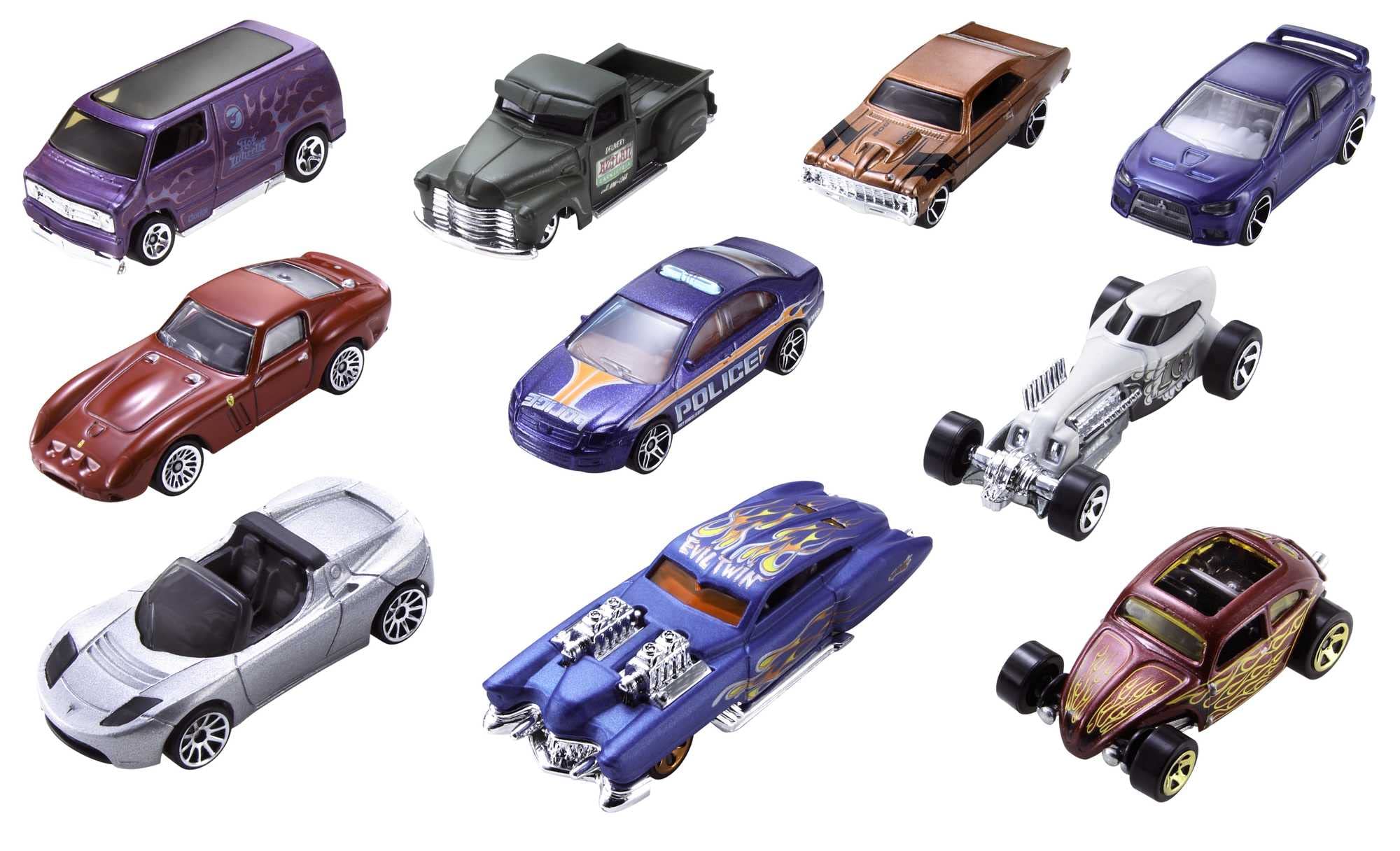 Hot Wheels Set Of 10 1:64 Scale Toy Trucks And Cars For Kids And Collectors (Styles May Vary) [Amazon Exclusive]