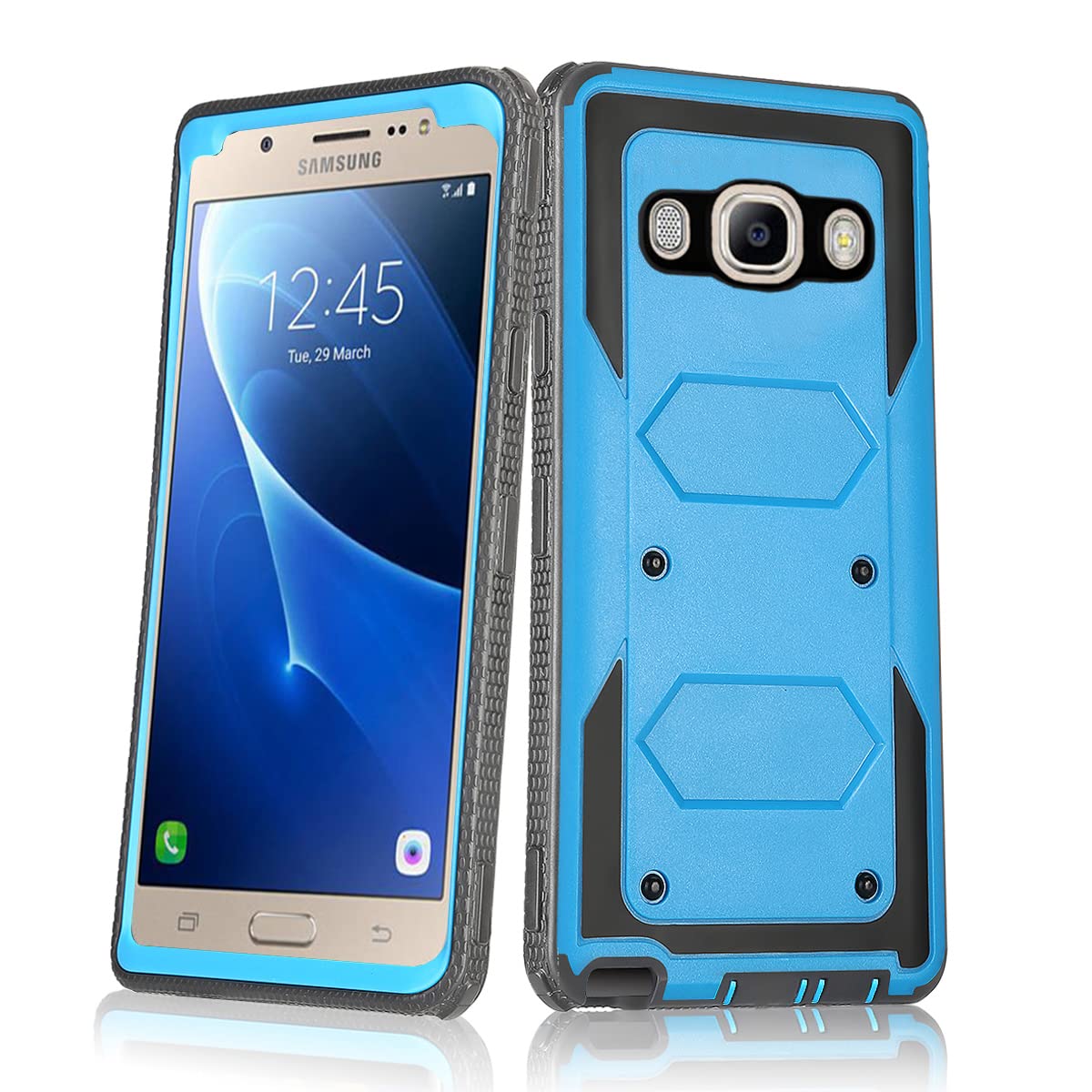 Asuwish Phone Case for Samsung Galaxy J7 2016 Cover Hybrid Rugged Shockproof Hard Drop Proof Full Body Protective Heavy Duty Mobile Dual 3 Layer Slim Cell Accessories Glaxay J 7 J710 Women Men Blue