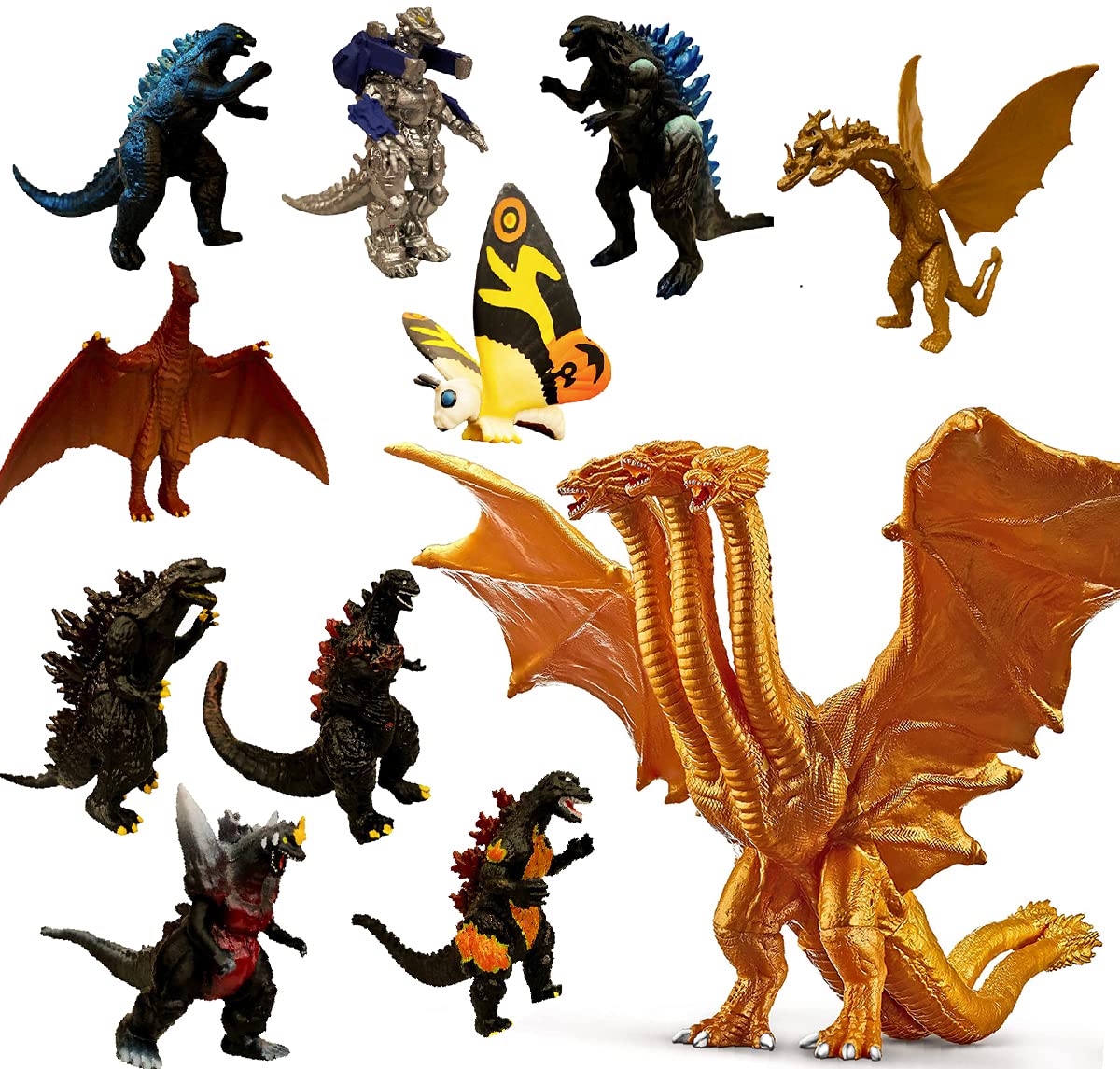 10pcs Dragons and Gidorah Action Figures Toys Set
