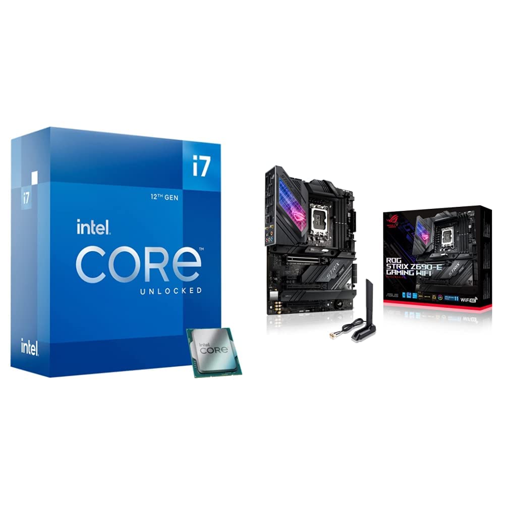 Intel Core i7-12700K Desktop Processor 12 (8P+4E) Cores up to 5.0 GHz Unlocked LGA1700 & ASUS ROG Strix Z690-E Gaming WiFi 6E LGA 1700(Intel 12th Gen) ATX Gaming Motherboard