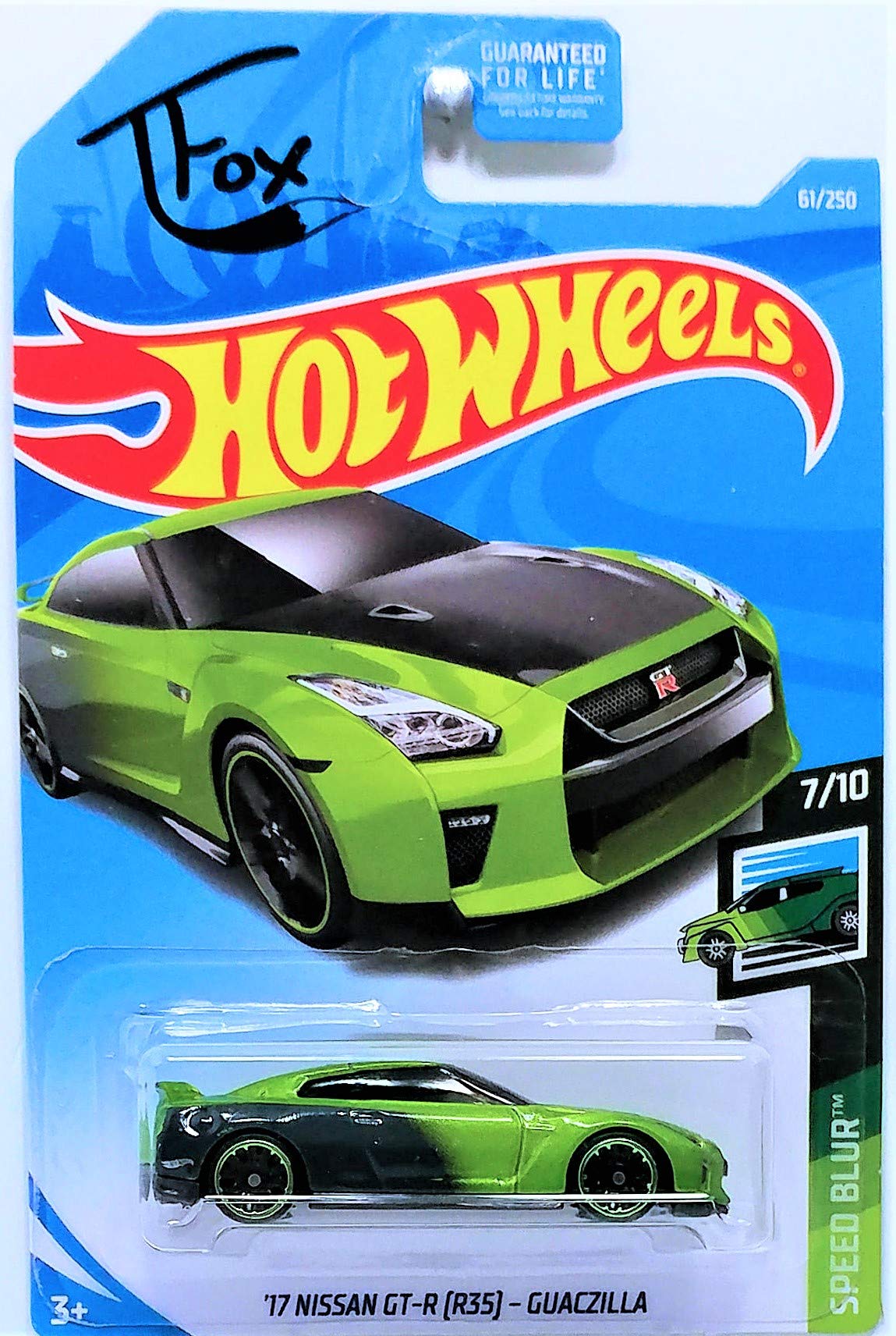 Hot Wheels 2019 Speed Blur T Fox '17 Nissan GT-R (R35) Guaczilla 61/250, Green