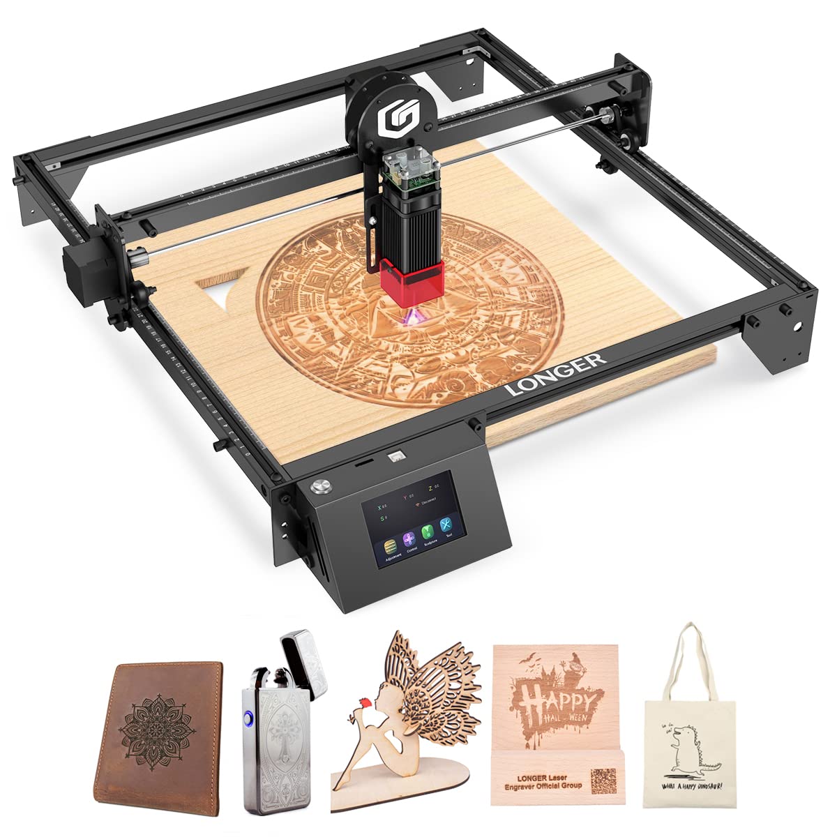 Longer RAY5 5W Laser Engraver is an economical machine suitable for beginners the spot size of 0.08*0.08mm, App Offline Control, DIY Engraver Tool for Metal/Glass/Wood, Engraving Area of 15.7"x15.7"