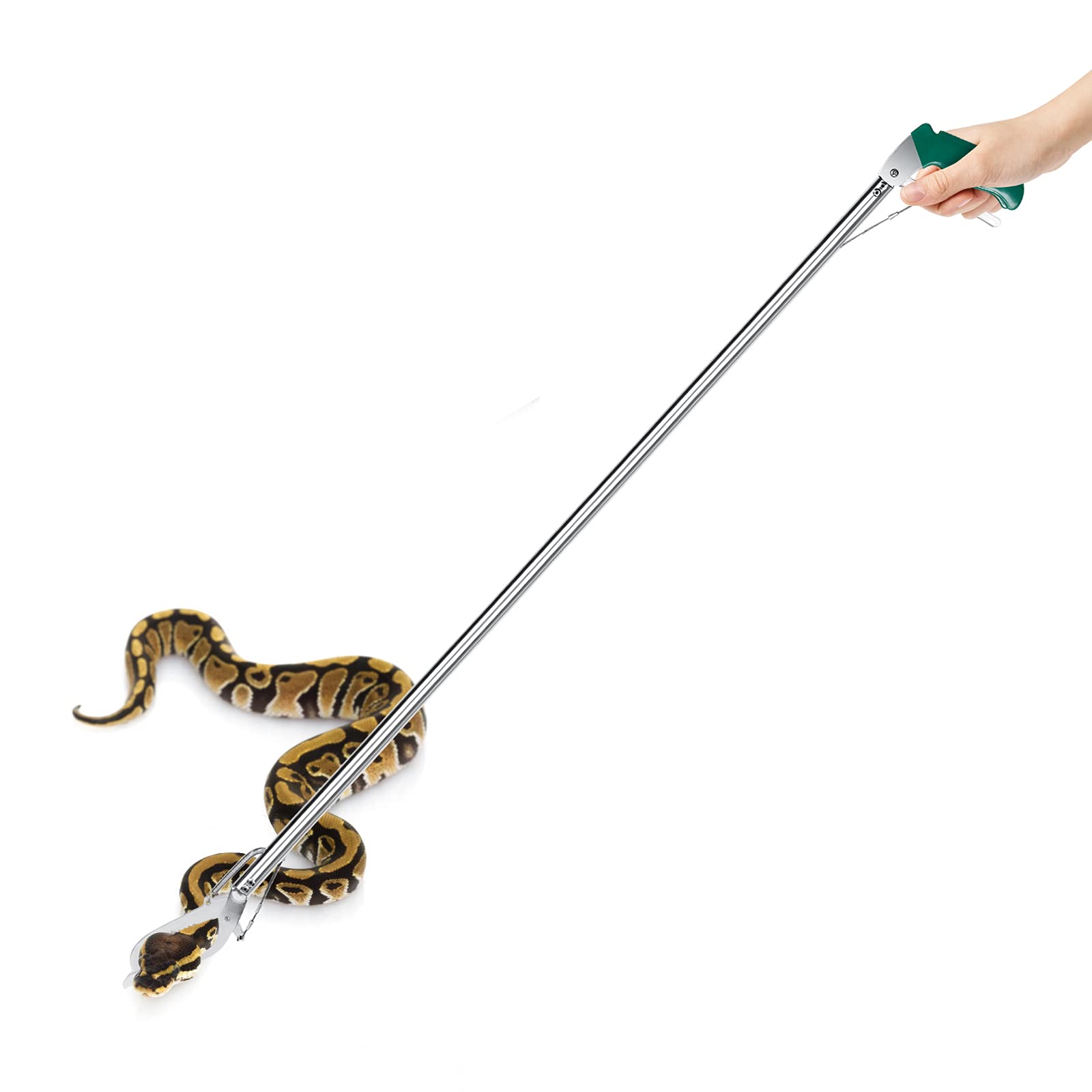60“ Professional Snake Tongs - Extra Long Heavy Duty Snake Catcher Tongs Grabber Rattle Wide Jaw Handling Tool