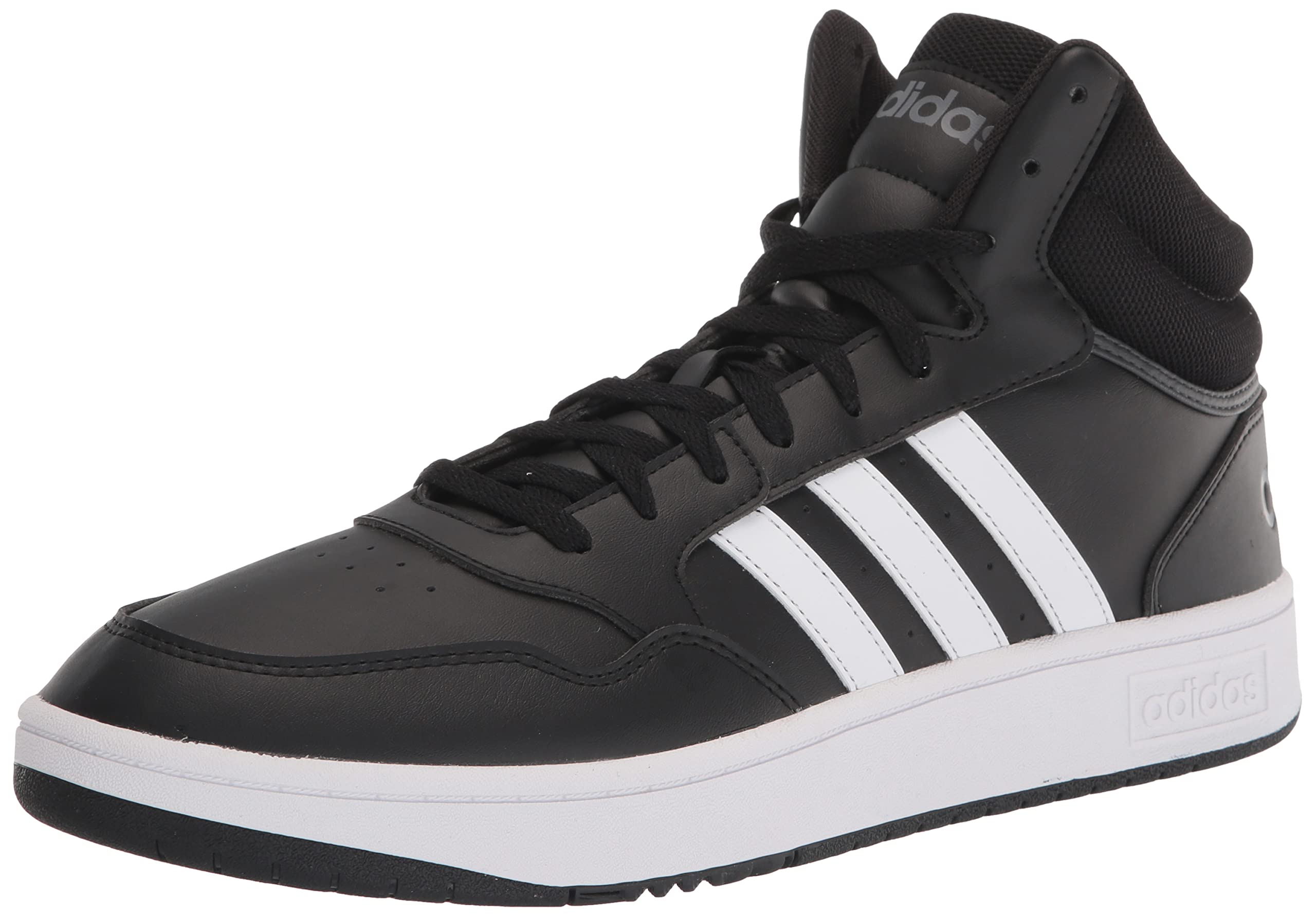 adidas Men's Hoops 3.0 Mid Basketball Shoe, Black/White/Grey, 10.5