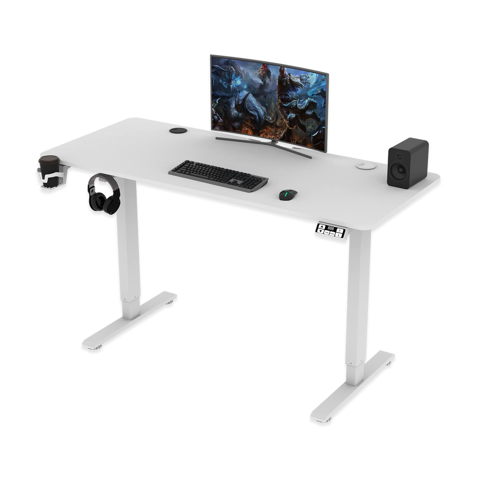 Rtisgunpro 55x24inch Adjustable Desk Stand up Desk Electric Standing Desk Adjustable Height Sit Stand Home Office Desk Including Splice Table Plate