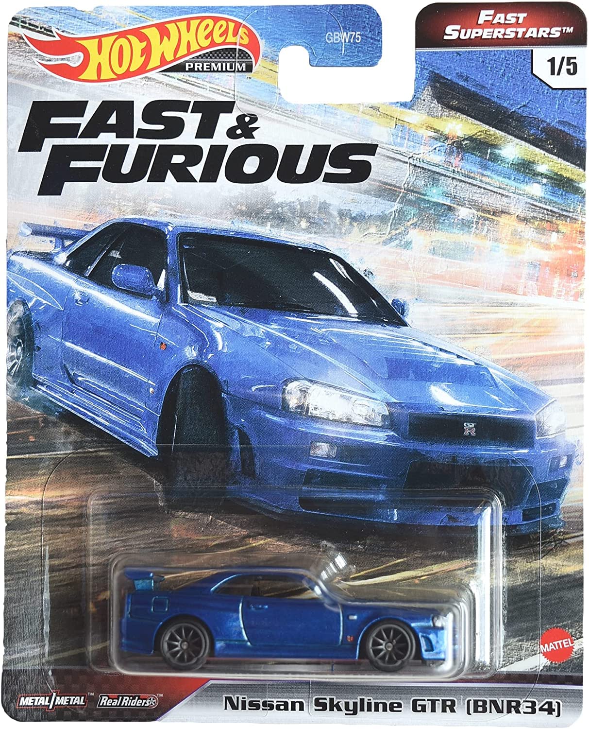 Hot Wheels Nissan Skyline GTR, [Blue] Fast Superstars 1/5