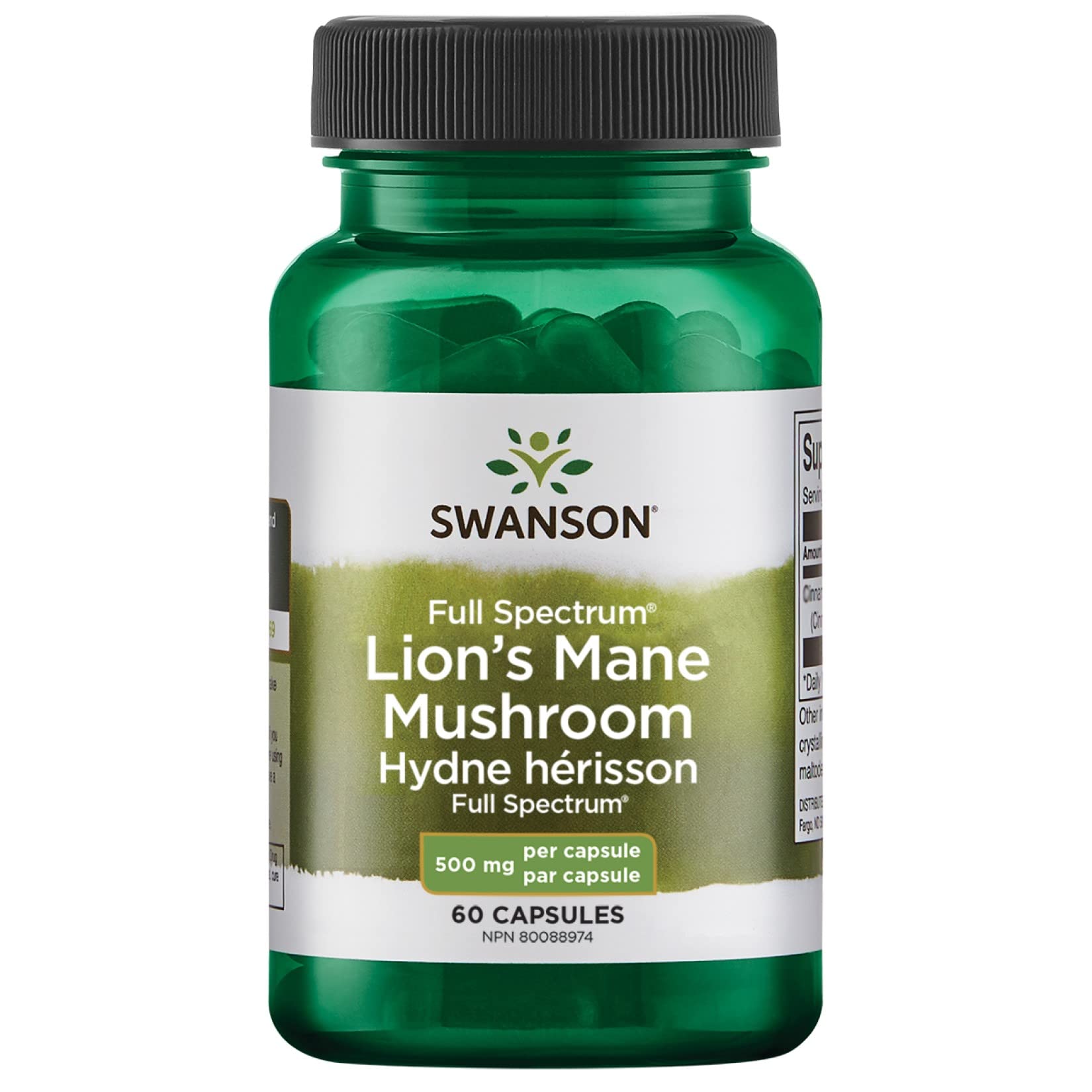 Swanson Lion's Mane Mushroom - 60 Capsules, 500mg Each
