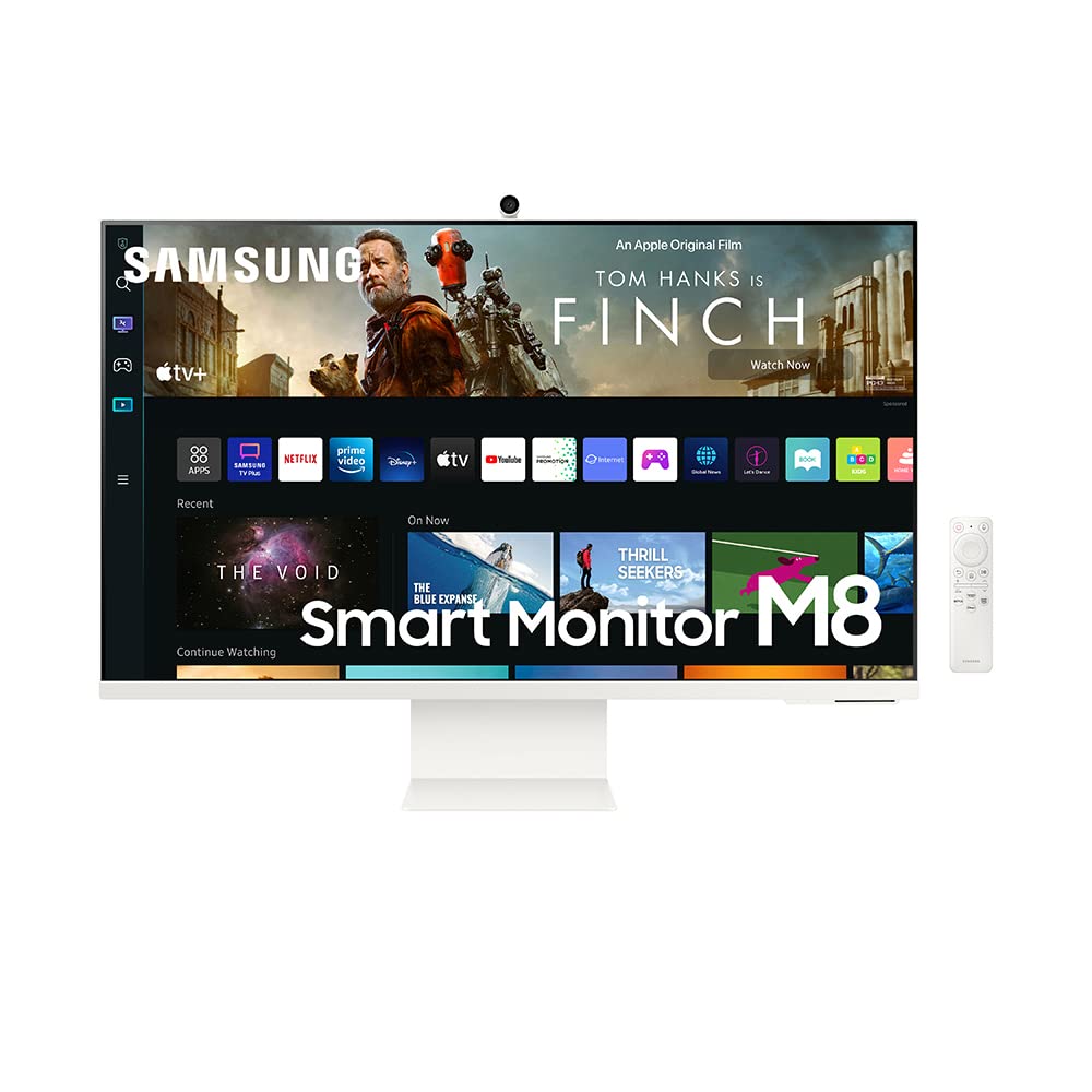 SAMSUNG 32" M80B UHD HDR Smart Computer Monitor Screen with Streaming TV, Slimfit Camera Included, Wireless Remote PC Access, Alexa Built-in (LS32BM801UNXGO)
