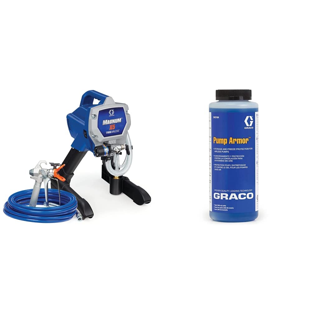 Graco Magnum 262800 X5 Stand Airless Paint Sprayer, Blue & 243104 Pump Armor, 1-Quart