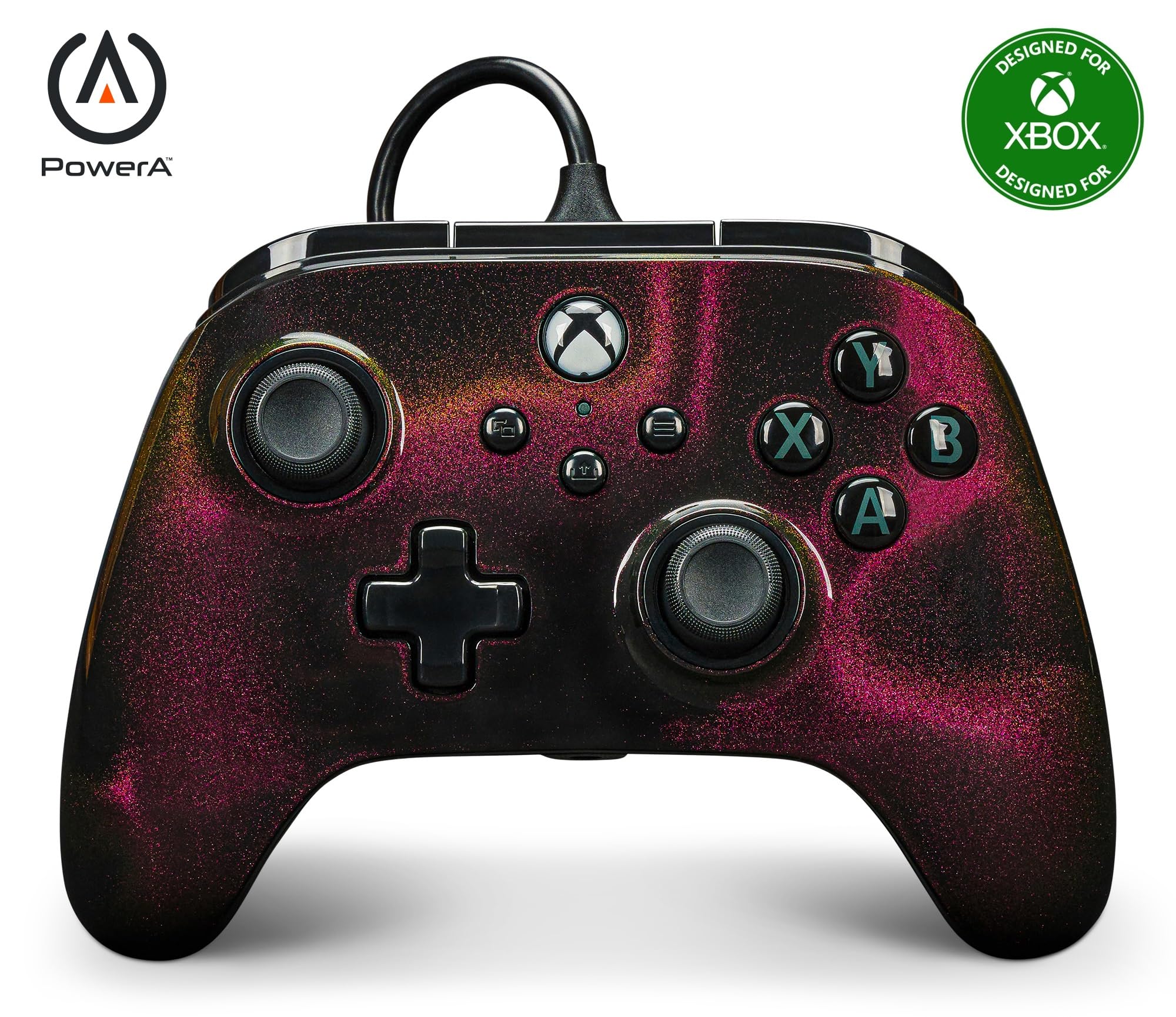 PowerA Advantage Wired Controller for Xbox Series X|S - Sparkle, gamepad, wired video game controller, gaming controller, USB-C, Works with Xbox One, Officially Licensed