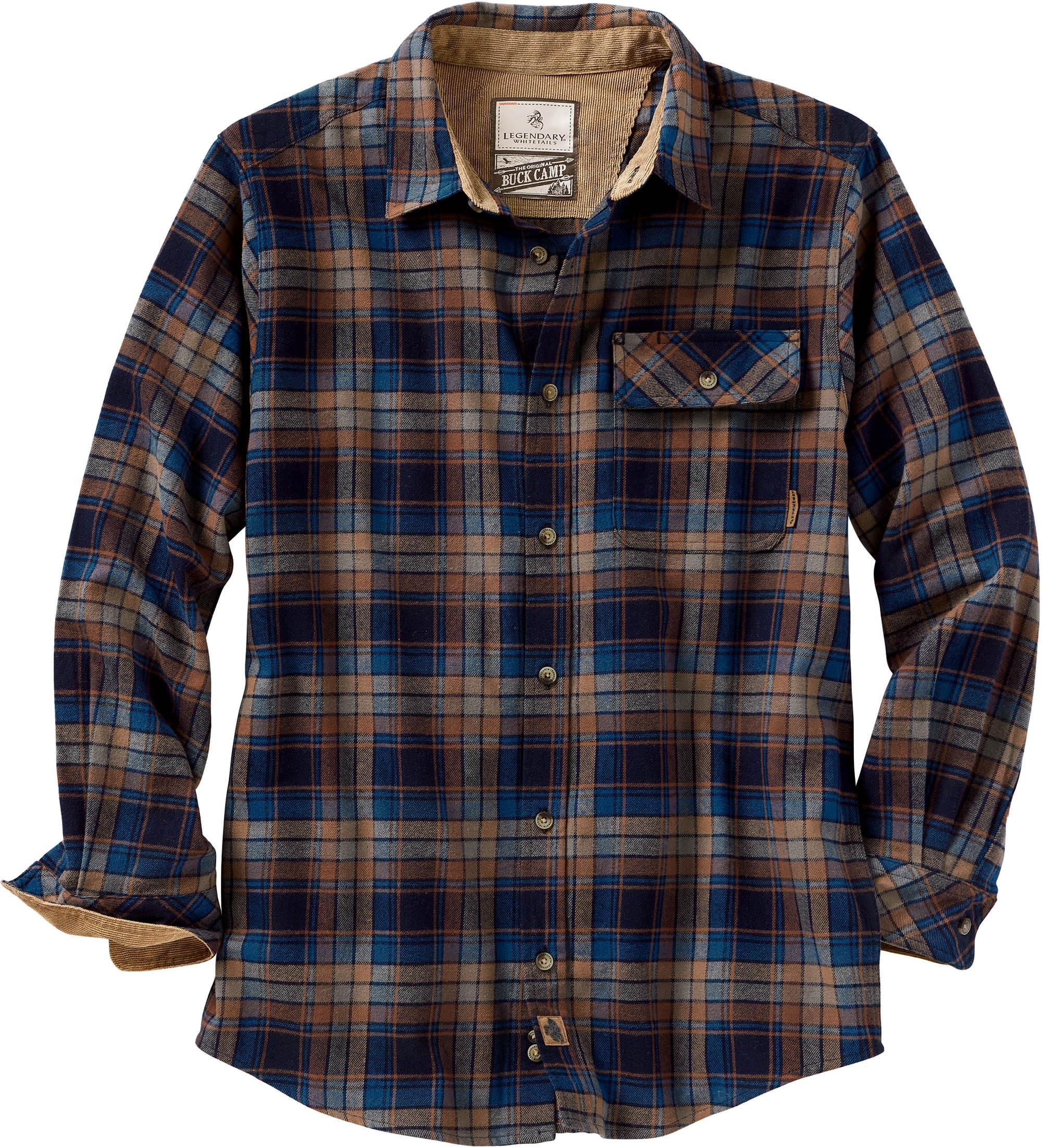 Legendary Whitetails Men's Buck Camp Flannel Plaid Shirt