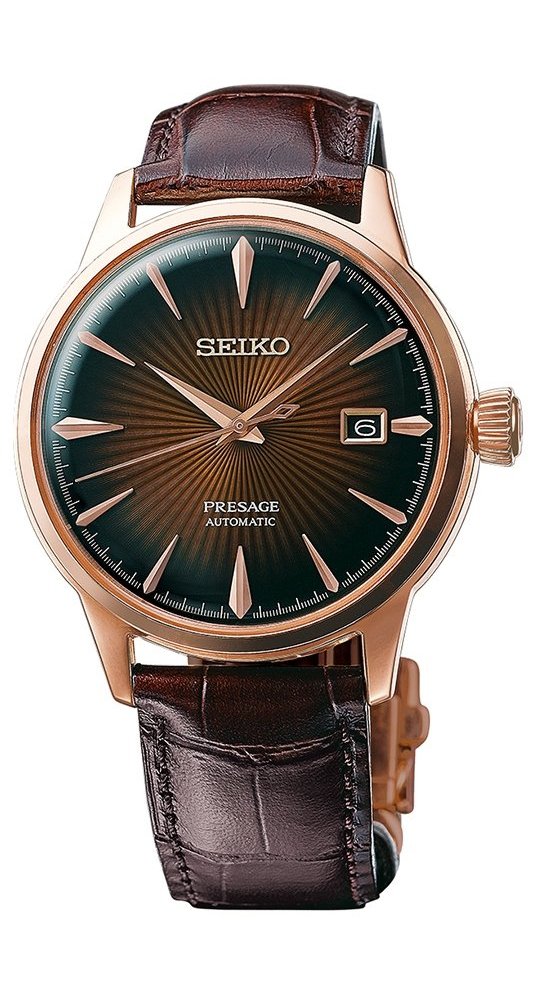 SEIKO SRPB46 Presage Reloj Hombre Marrón 1.594 in Acero Inoxidable, Marrón, Clásico, Vestido/Formal