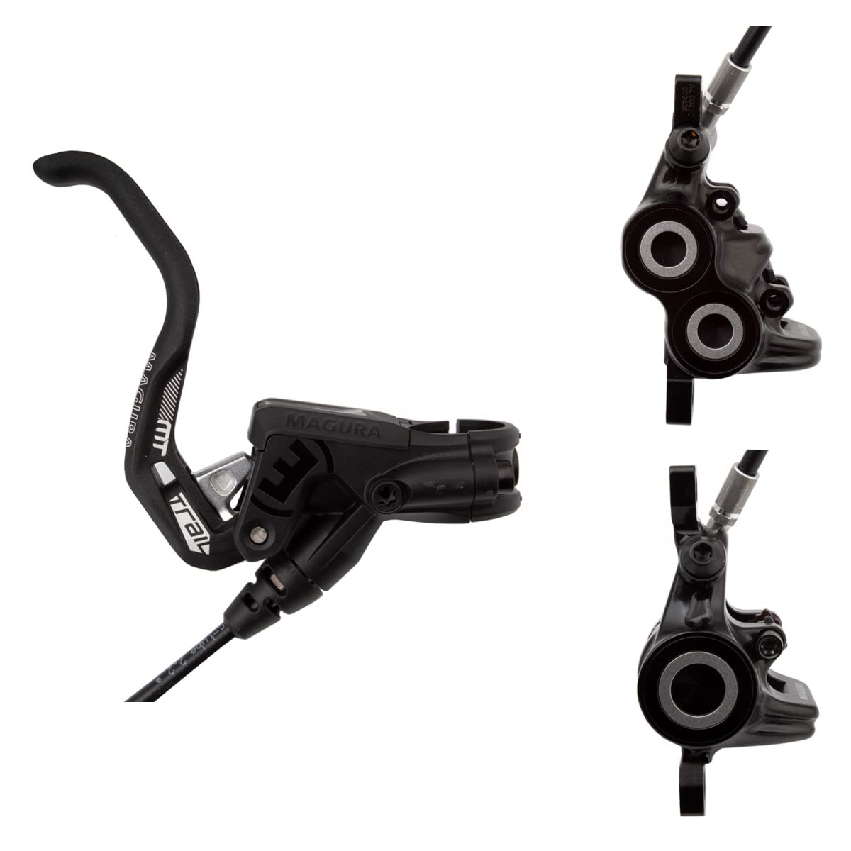 Magura MT Trail Sport 2701389 Bicycle Brake 1-Finger HC Lever Left/Right Suitable Set Consisting of Two Brakes for Front Wheel 4 and Rear Wheel 2 Pistons, Black, One Size