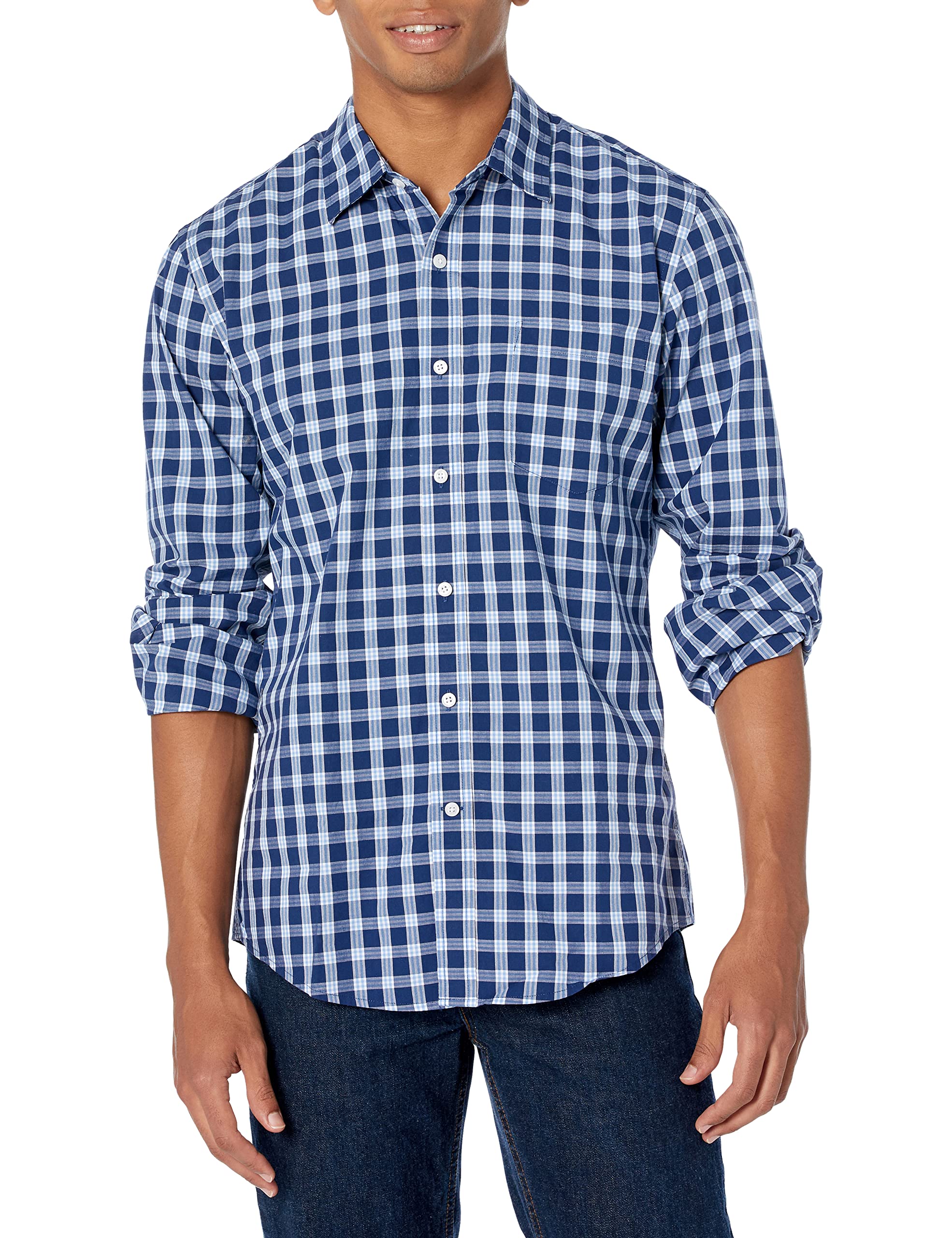 Amazon Essentials Men's Slim-Fit Long-Sleeve Poplin Shirt