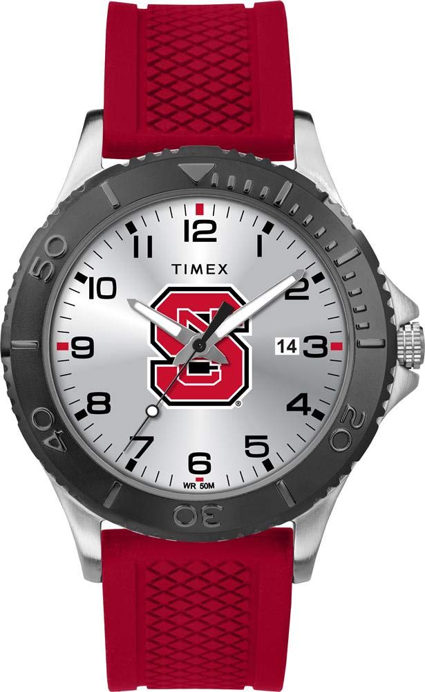 Timex Tribute Men's Collegiate Gamer 42mm Watch – NC State Wolfpack with Red Silicone Strap
