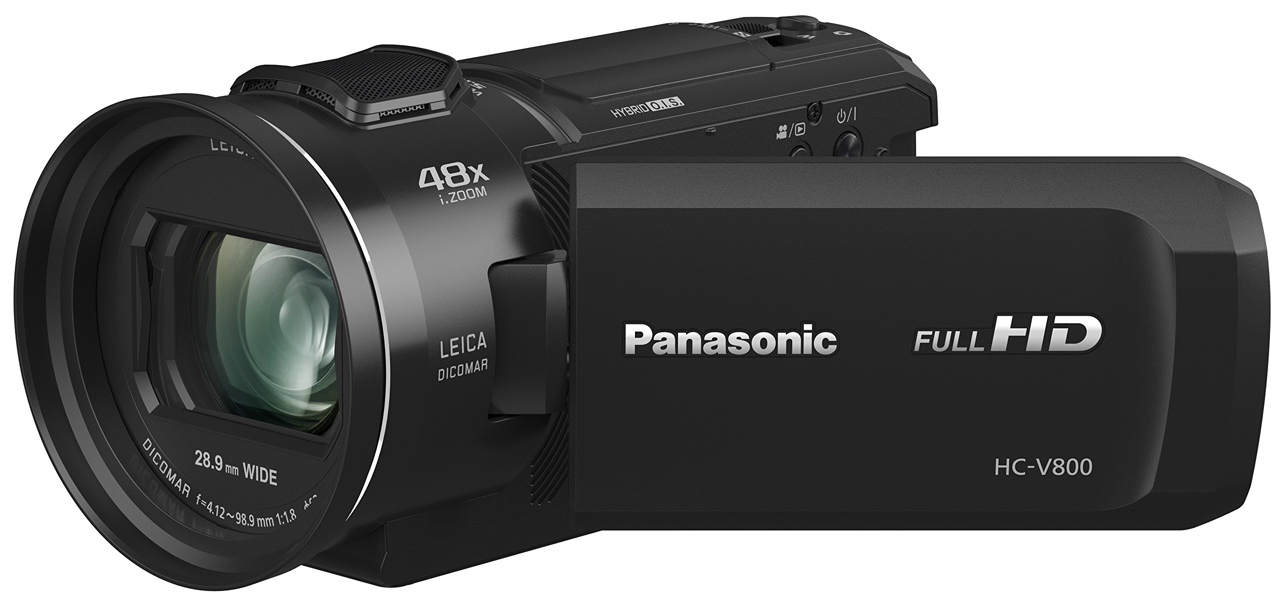 Panasonic HC-V800K FHD Cinema-like Camcorder, 24x Leica Dicomar Lens, 1/2.5" Bsi Sensor, Three O.I.S. Stabilizer Systems,Black