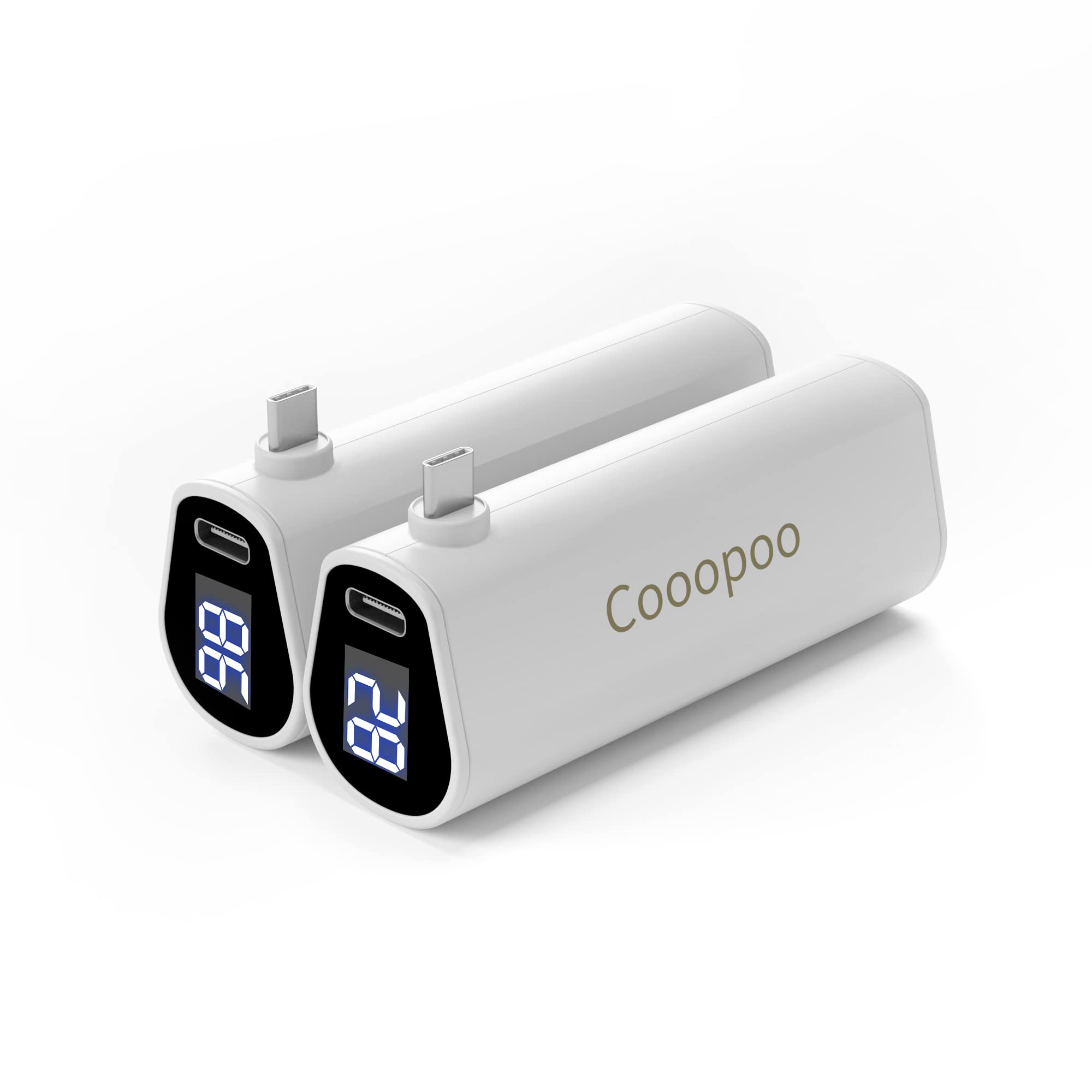 5000mAh 5V3A Fast Charge Battery Pack for Quest 3 / Quest 2 - Lightweight Power Bank with LCD Indicator for Extended Playtime - Rechargeable Mini Accessory with Power Indicator [2Pack]